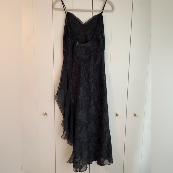 Vintage 90s Victoria's Secret‎ Gold Label Black Floral Slip Dress Size Small - Picture 6 of 9